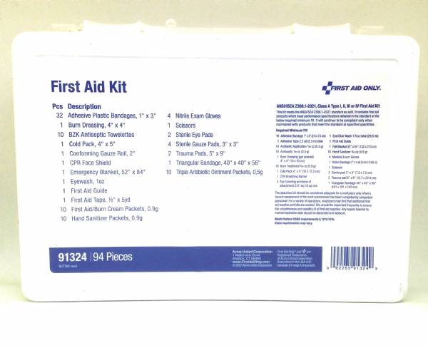 25 Person ANSI A Plastic First Aid Kit, ANSI 2021 Compliant #3